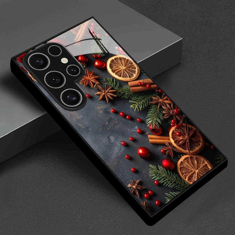 Samsung Galaxy S24 - غطاء هاتف زجاجي مطلي بتصميم زينة